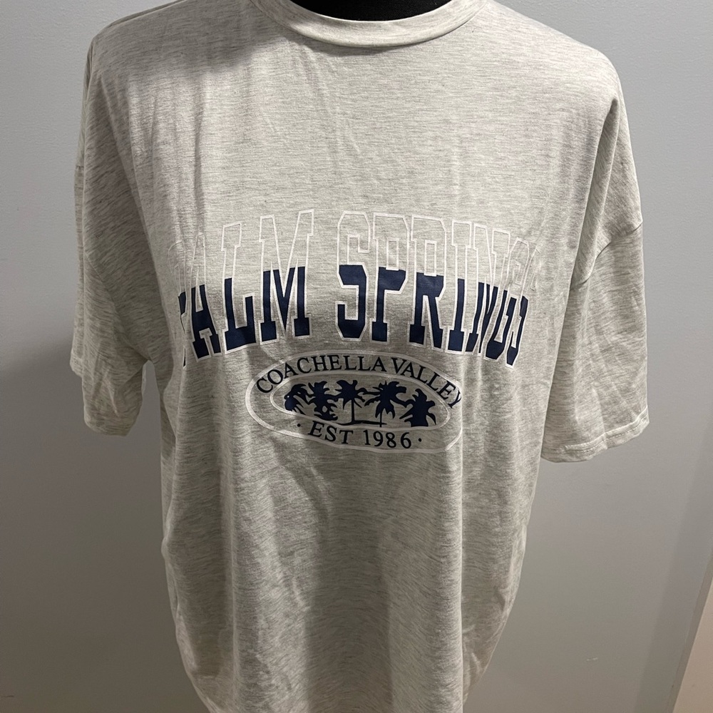Oversized palm spring gray tee shirt